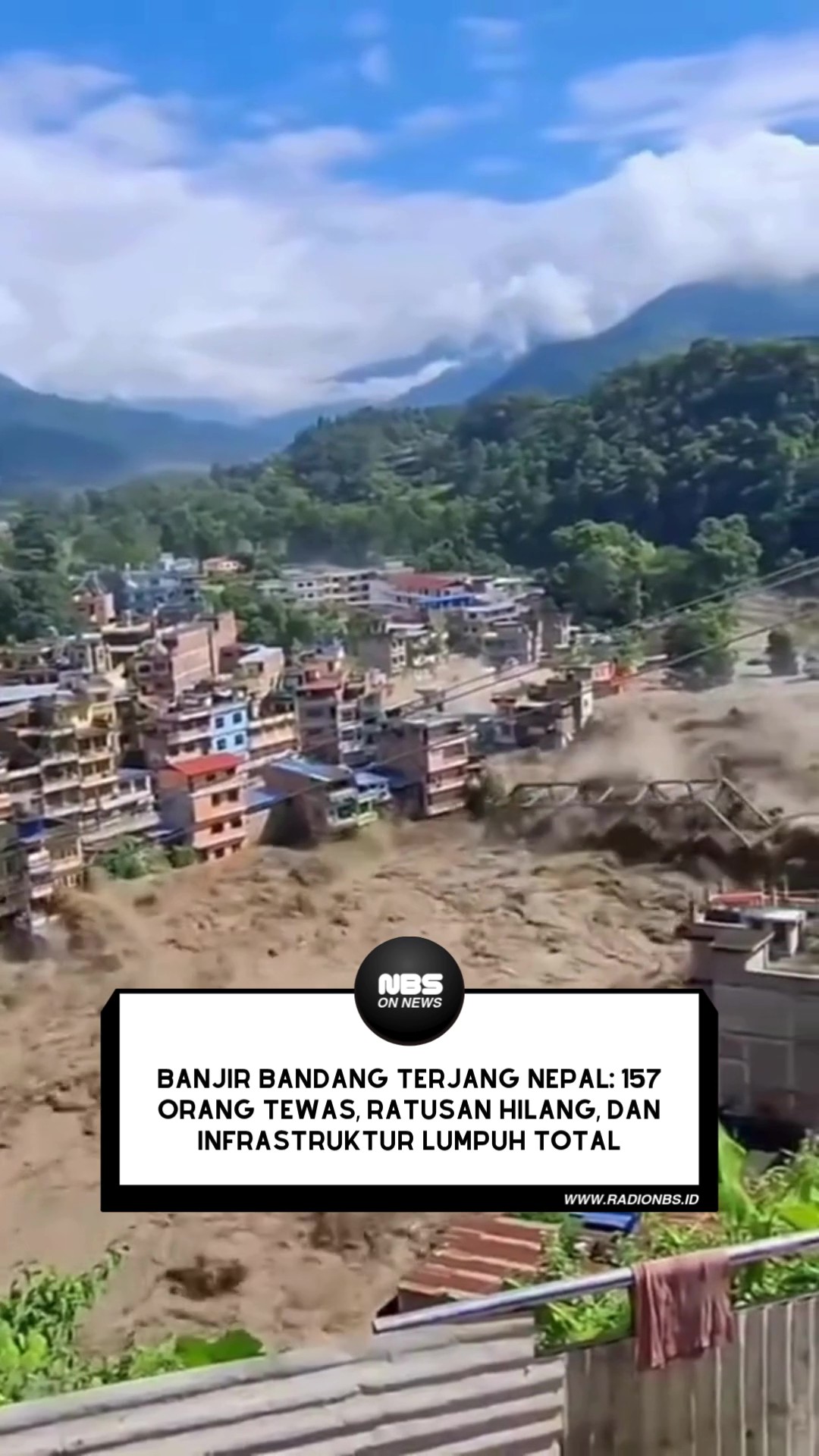 Bencana banjir bandang dahsyat menerjang sejumlah wilayah di Nepal sejak Rabu (26/8/2026)