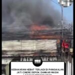 Kebakaran dilaporkan terjadi di kawasan Pangkalan Jati, Kecamatan Cinere, Kota Depok