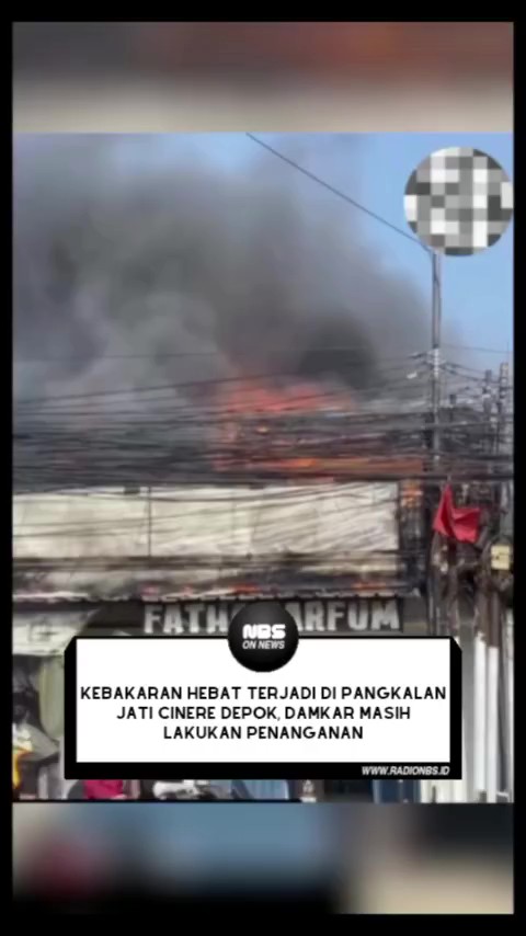 Kebakaran dilaporkan terjadi di kawasan Pangkalan Jati, Kecamatan Cinere, Kota Depok
